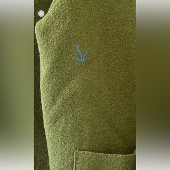 Eileen Fisher Green 100% Wool Button Down Sweater Front Pickets Size Medium - Picture 9 of 9